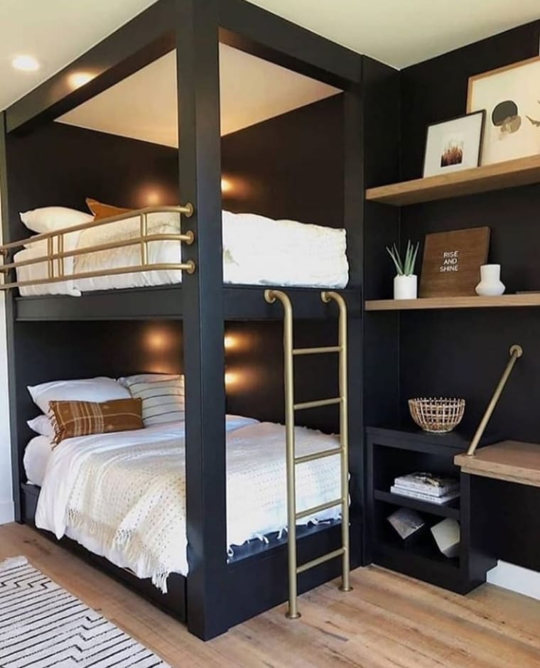 Black bunk bed