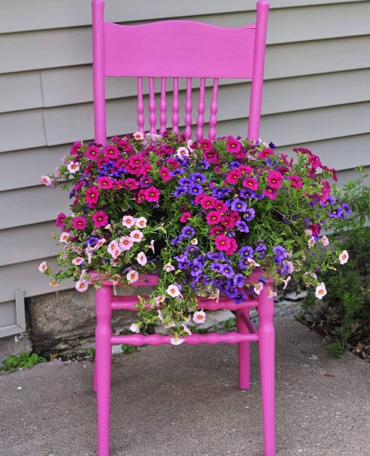 Chair with flowers