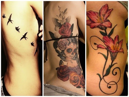 photos of female rib tattoos