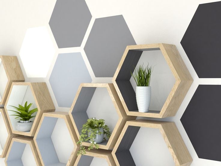 Geometric octagon wall. 