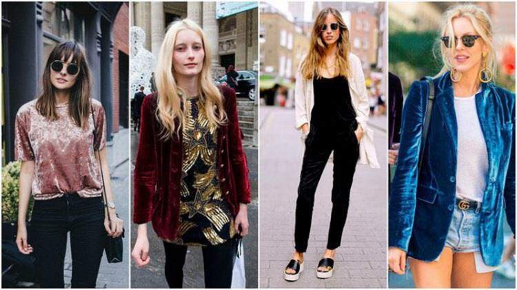 Wet velvet is one of the fashion trends for winter 2018