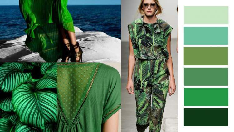 New green in nature prints is one of the trends for winter 2018