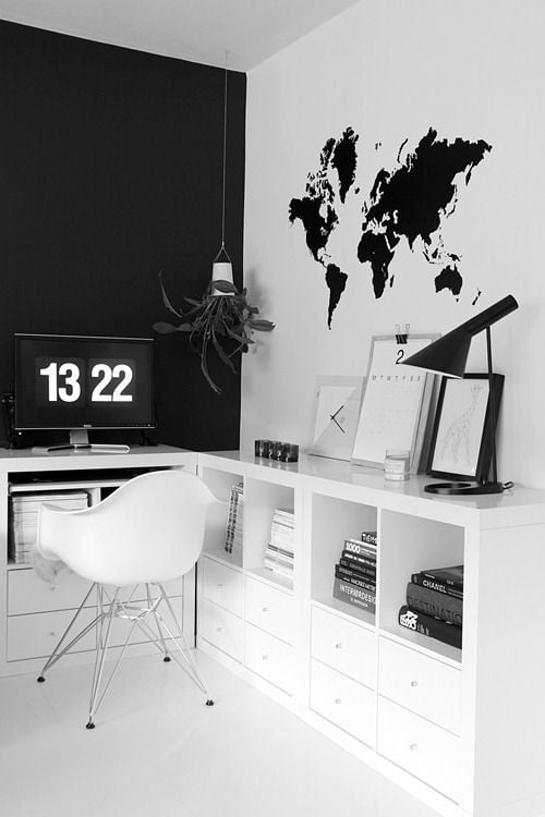 Black and white office