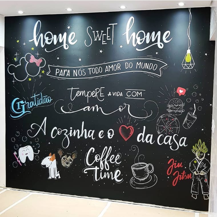 Wall complete with chalkboard