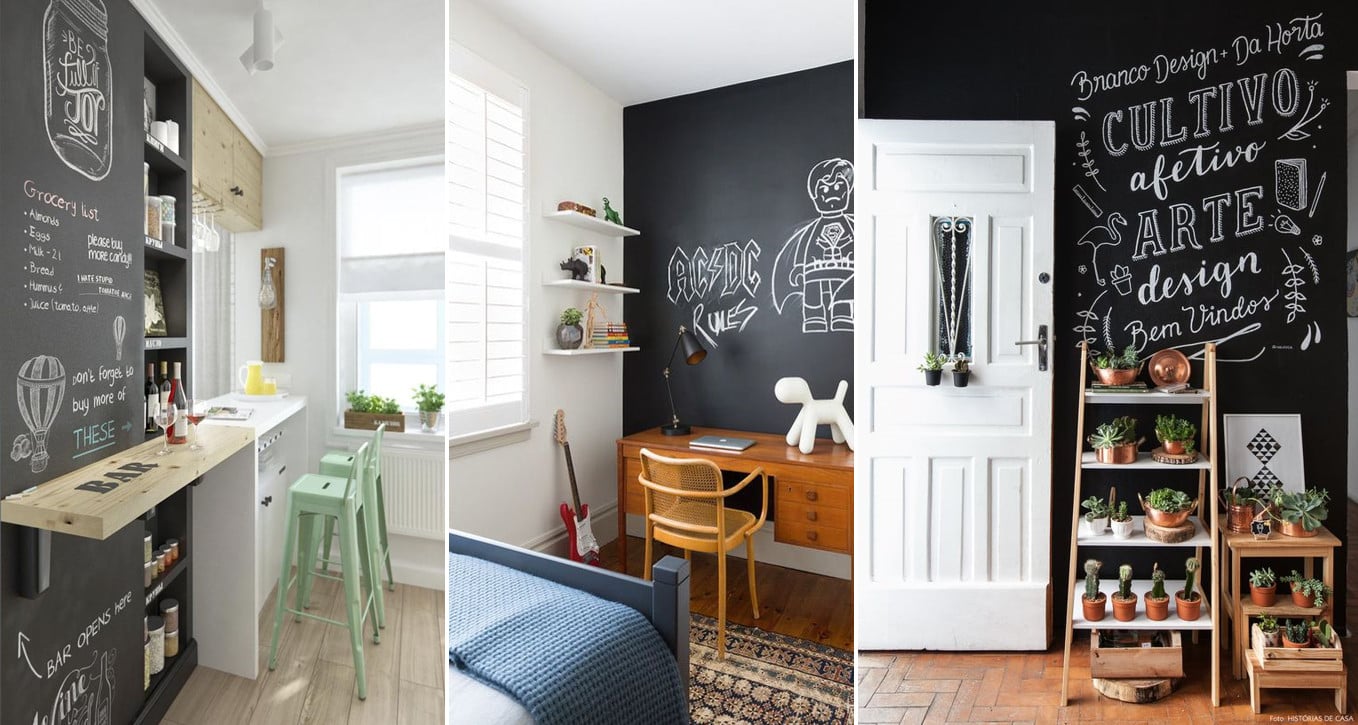 Chalkboard wall: how to make and use it in decoration with 27 inspiring photos