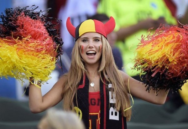 Belgian fan Axelle Despiegelaere muse of the World Cup