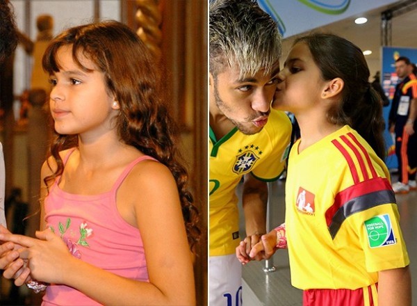 Little Bruna Marquezine looks like the child fan who kisses Neymar