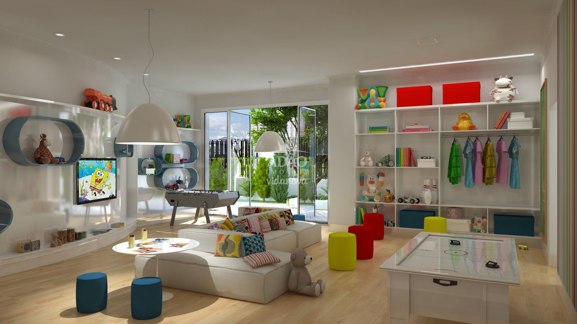 Gusttavo Lima leaves the mansion: Colorful toy library.