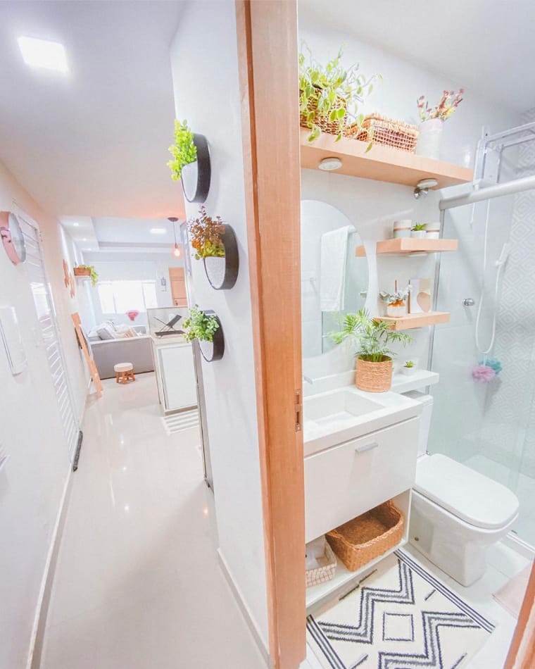 Matching bathroom and living room