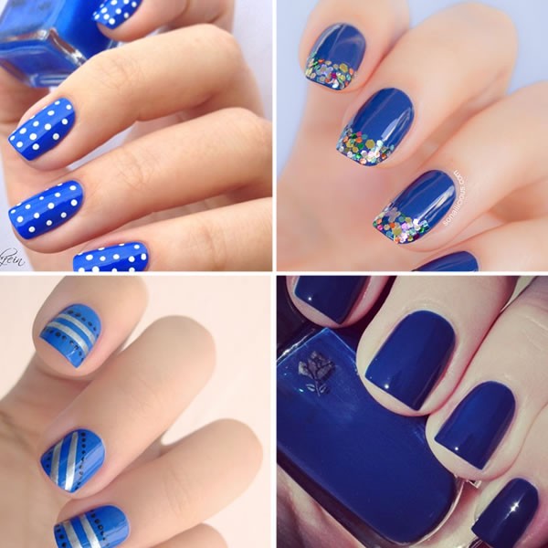 various blue nail models