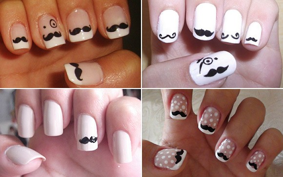 how to do mustache nail art