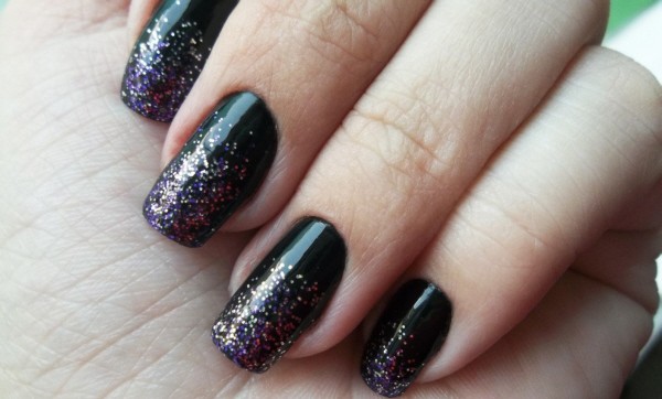 photo of nails decorated with glitter