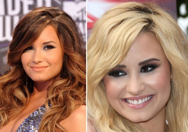 Demi Lovato before and after bold eyebrows