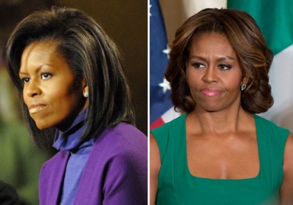 Michele Obama before and after bold eyebrows