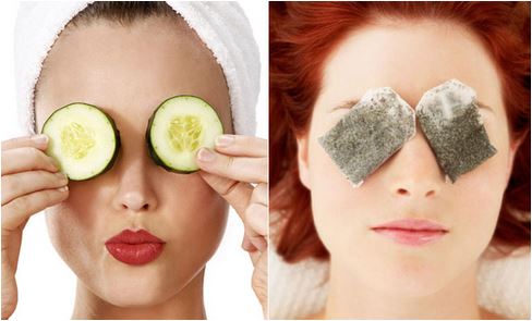   Tea compress to reduce dark circles