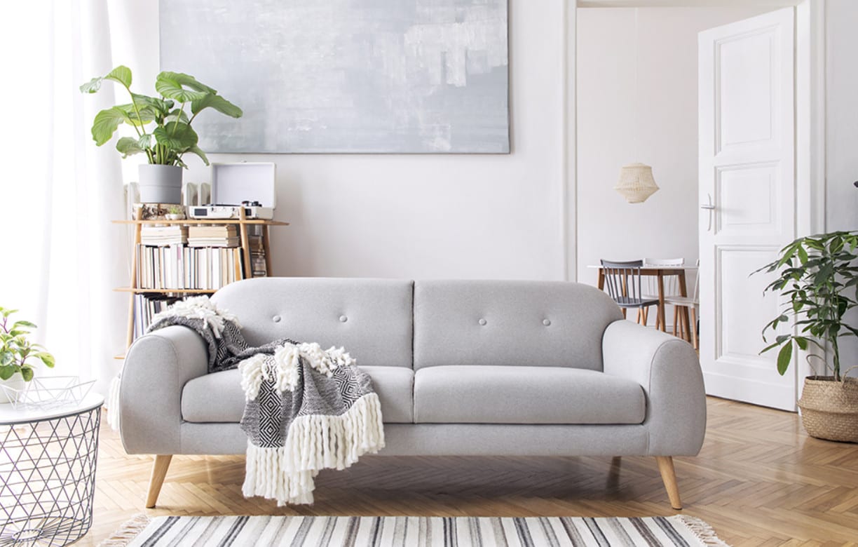 Minimalist sofa decoration neutral colors