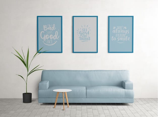 Blue minimalist decor