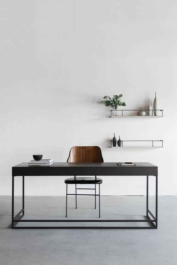 Office with minimalist decor