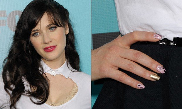 Zooey Deschanel nail art