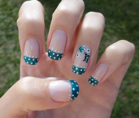 nails decorated with butterflies step by step