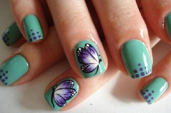 learn how to do nails decorated with butterflies