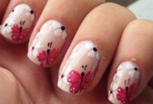 Nails decorated with butterflies - Beauty and Fashion Website