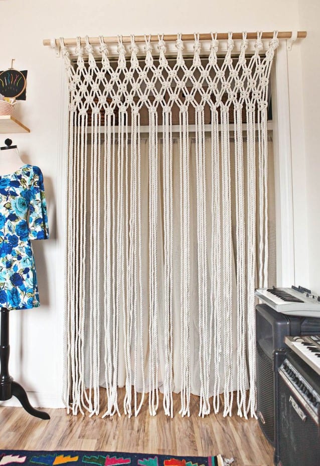 macrame curtain step by step