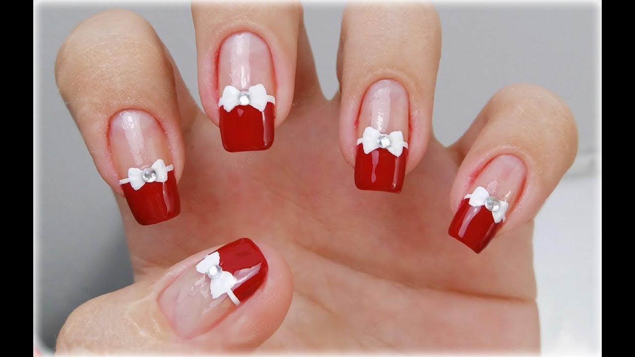 Bow decorated nails - Beauty and Fashion Website