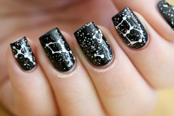 nail decoration with black background