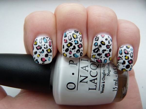 model of a decorated animal print style nail