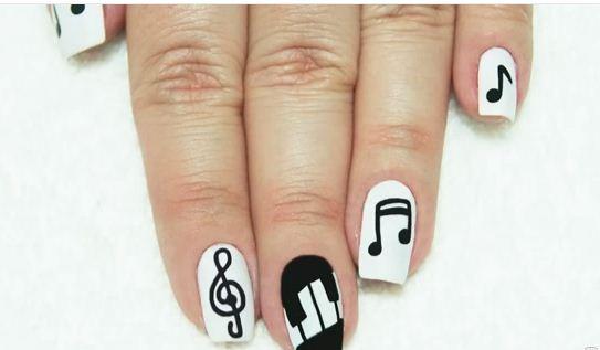 musical notes nail art models for you to get inspired