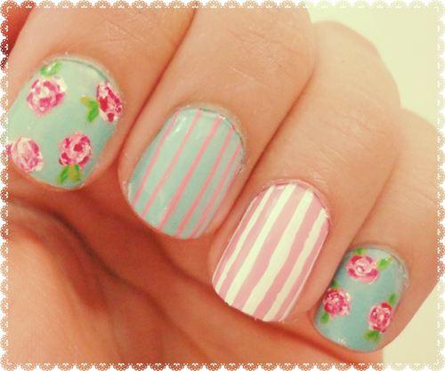 get inspired by nails decorated with flowers