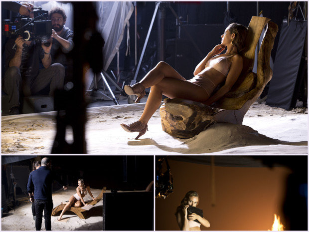 Making off Paolla Oliveira in campaign for Arezzo