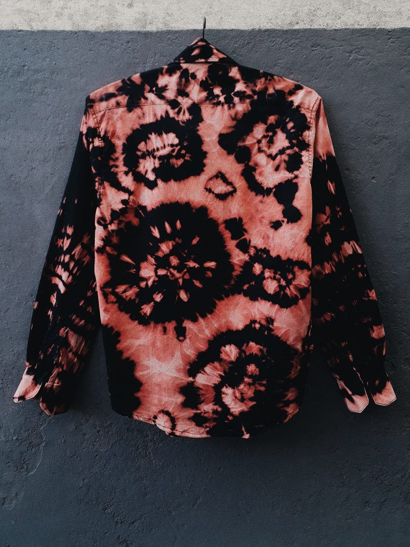 jacket dyed with bleach