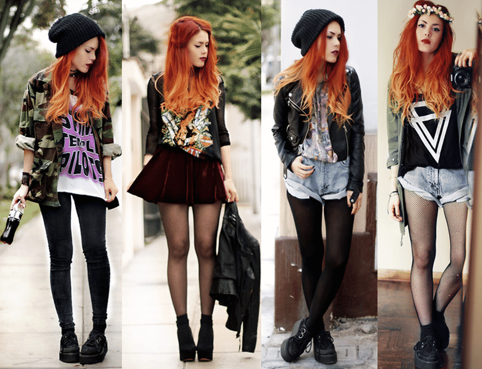 girls wearing rocker style