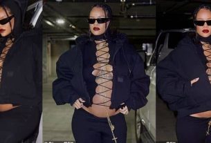 Rihanna exibe barriga em traje ousado e bomba nas redes sociais