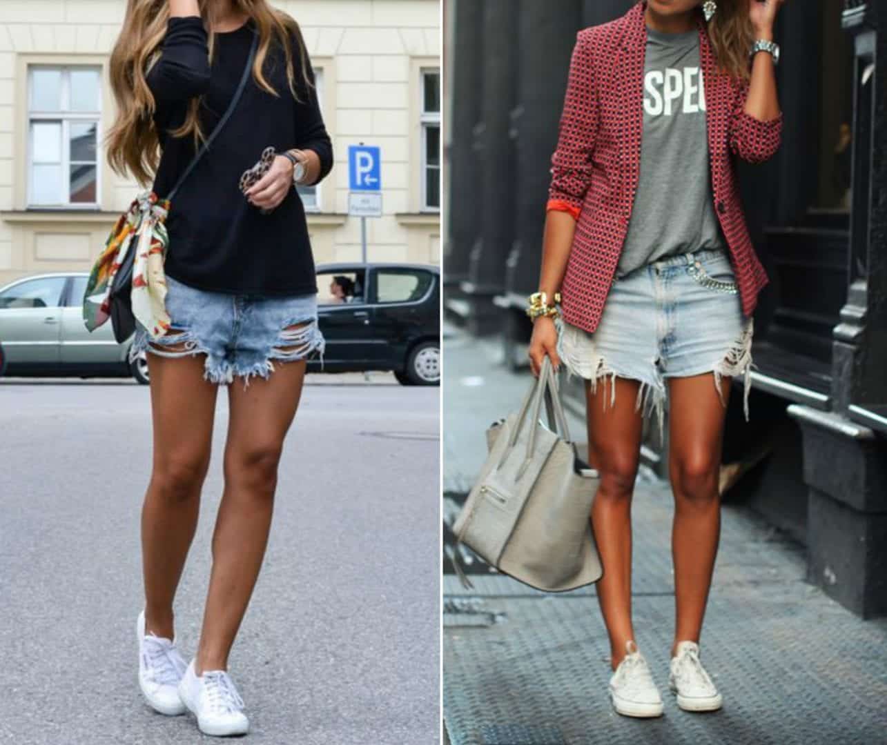 Looks with denim shorts - how to wear them in all styles