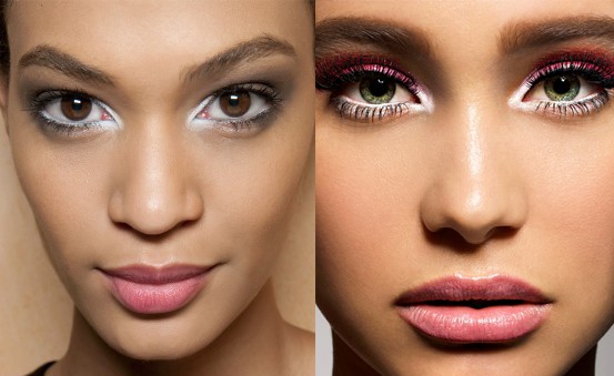 photos of women wearing white eyeliner