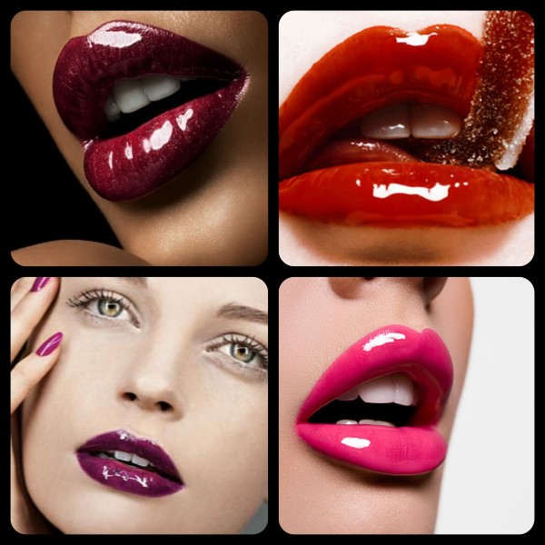 Lacquered effect - lipstick textures