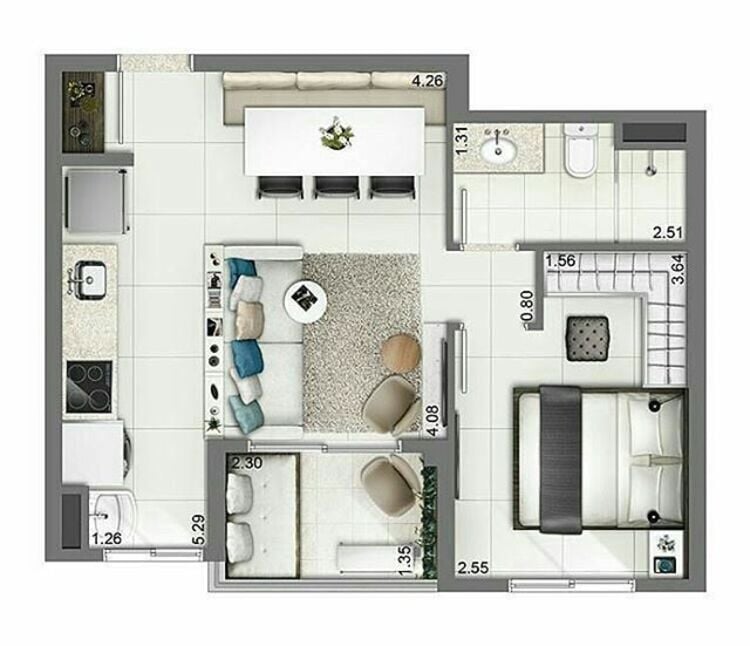 Apartment floor plan.