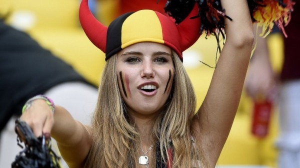 Belgian fan Axelle Despiegelaere during the 2014 World Cup