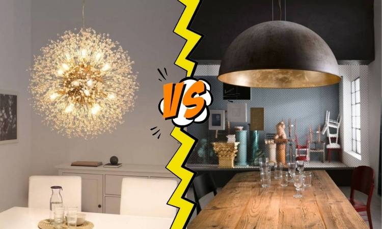 Chandelier versus light fixtures.