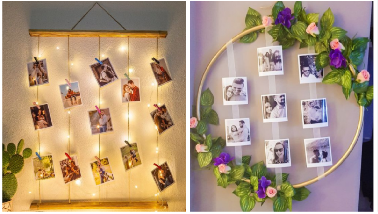 Decoração com fotos.