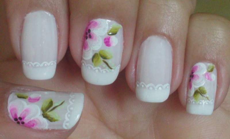 French decorated nail model