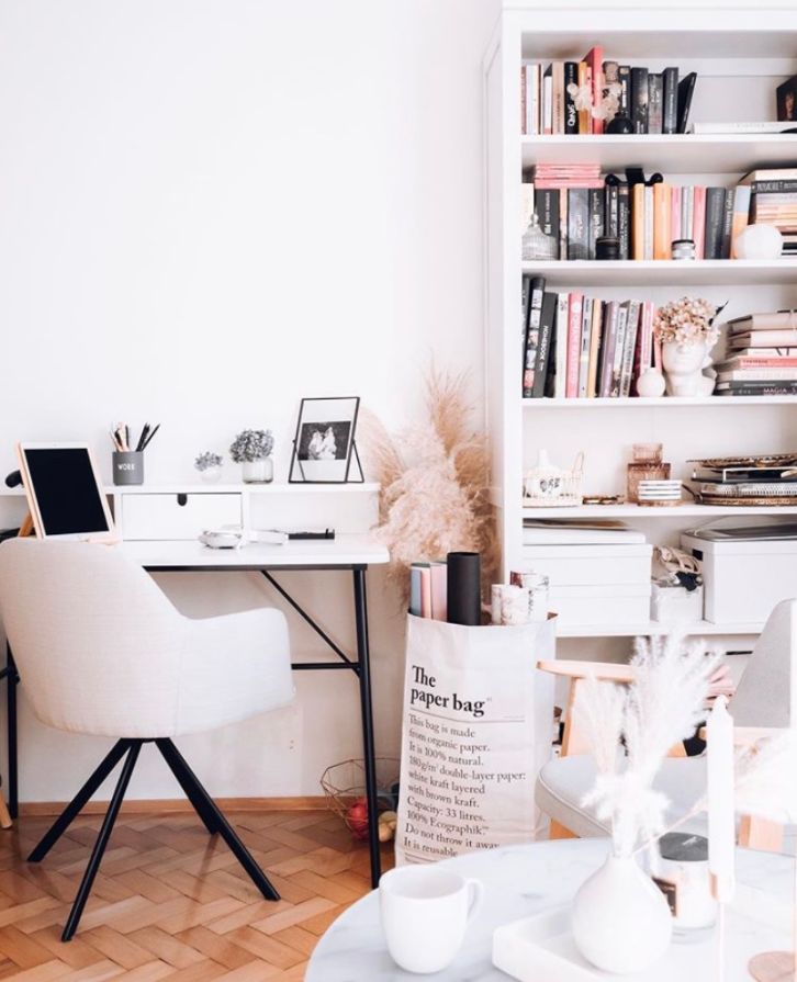 Home office decoration in the living room