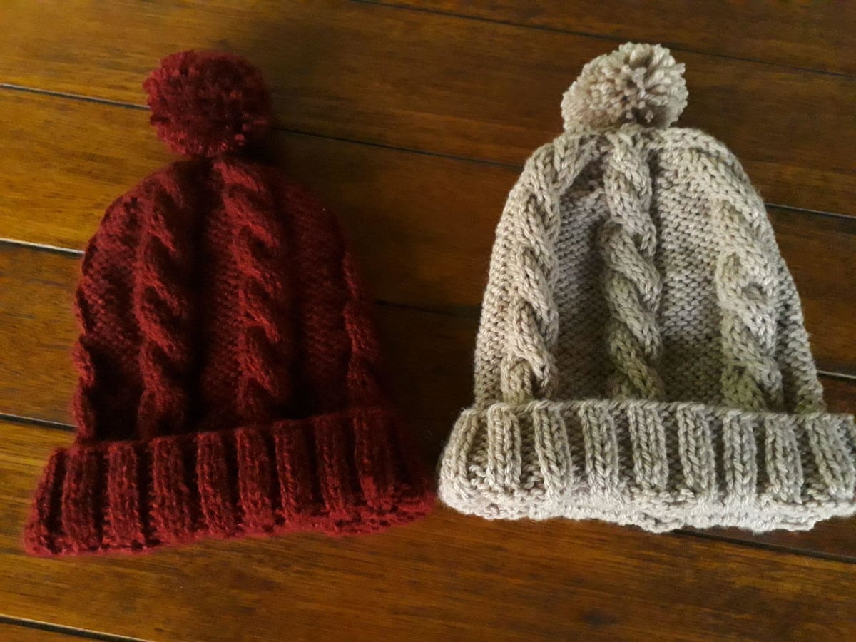 Two knitted hats