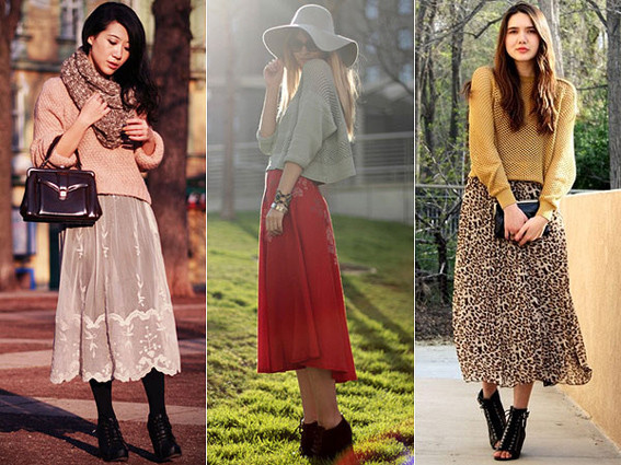 how to wear midi skirt