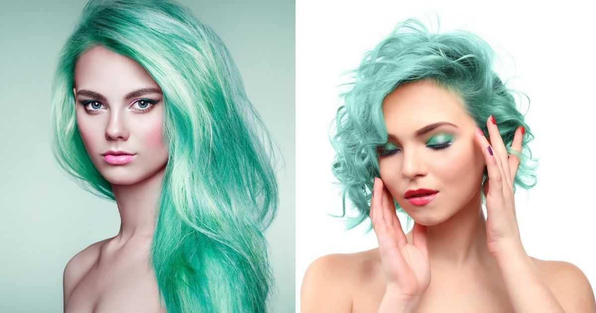 mint green hair is in fashion