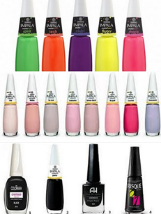 Que cores de esmaltes estão sendo usadas nas unhas?