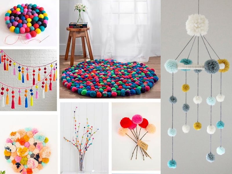 Pompom decoration - Easy projects to do at home